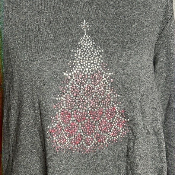 KAREN SCOTT WOMAN SIZE 0X CHARCOAL HEATHER GRAY LONG SLEEVED HENLEY TSHIRT New - Picture 2 of 6